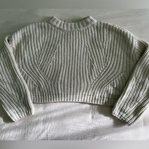 cropped cream knit sweater